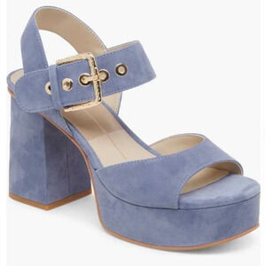 dolce vita Bobby Platform Block Heel Strappy Sandal in Bluebell Suede NEW US 9.5